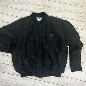 Vintage Camel100% silk zip up lightweight bomber jacket, large
